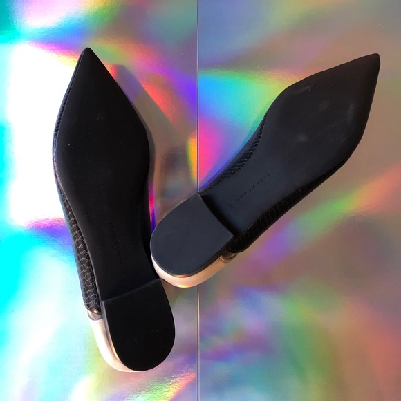 Zara nude black pointy toe flats loafer NWT 40 9 - Picture 3 of 5